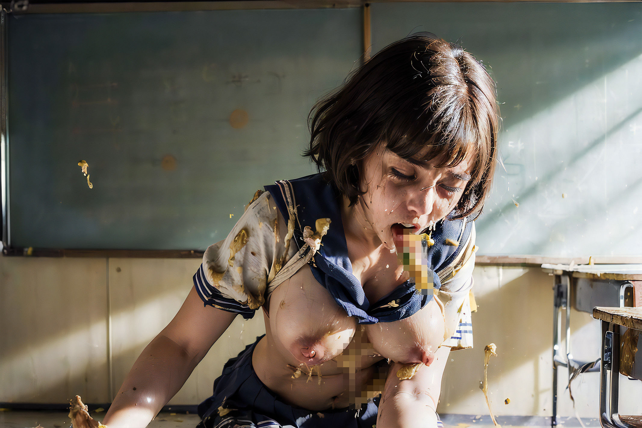 サンプル画像6:嘔吐Girls Vol.2 セーラー服編(Artificial Maniacs) [d_315580]