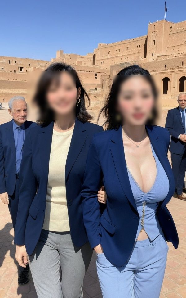 サンプル画像2:熟女政治家 海外視察in モロッコ 下着ビキニ大撮影会(変態仮面) [d_315649]