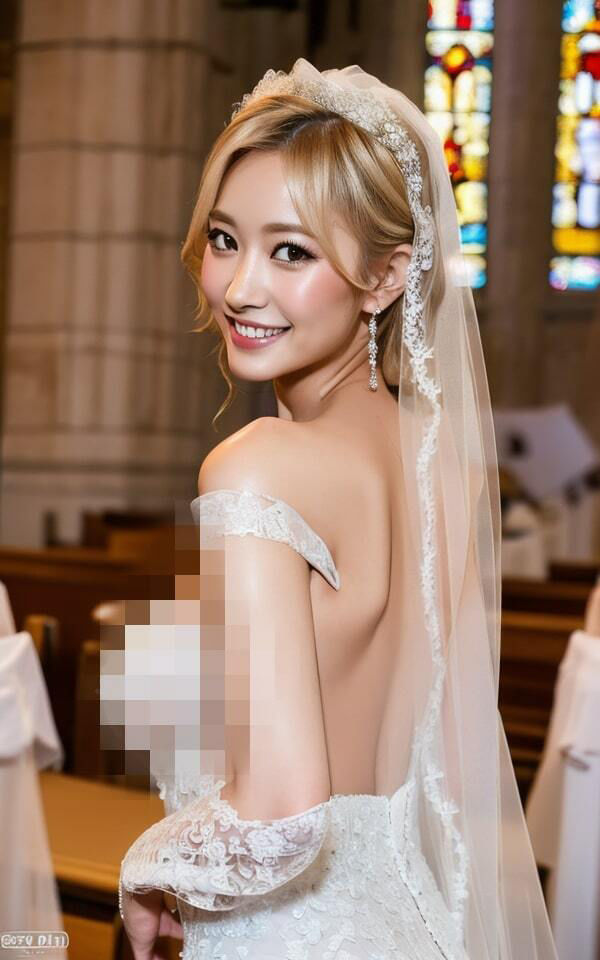 サンプル画像1:【金髪ギャル】ちょっとHな花嫁衣装(ウシロムキパイロット) [d_315736]