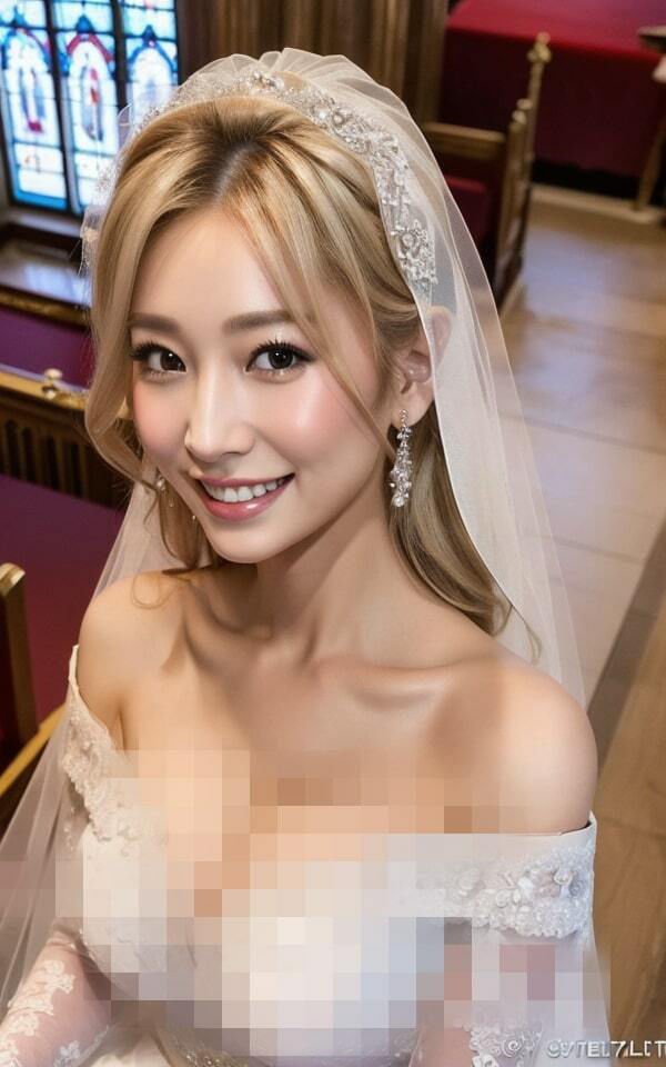 サンプル画像4:【金髪ギャル】ちょっとHな花嫁衣装(ウシロムキパイロット) [d_315736]