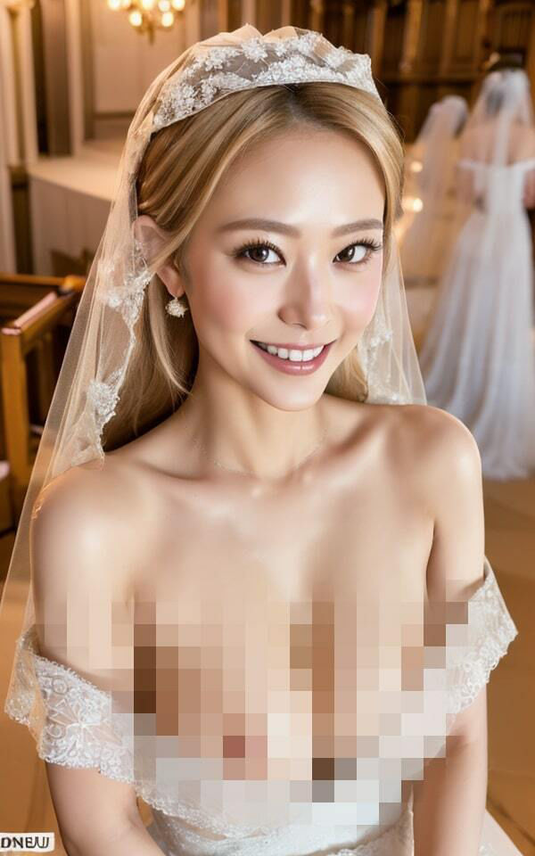 サンプル画像5:【金髪ギャル】ちょっとHな花嫁衣装(ウシロムキパイロット) [d_315736]