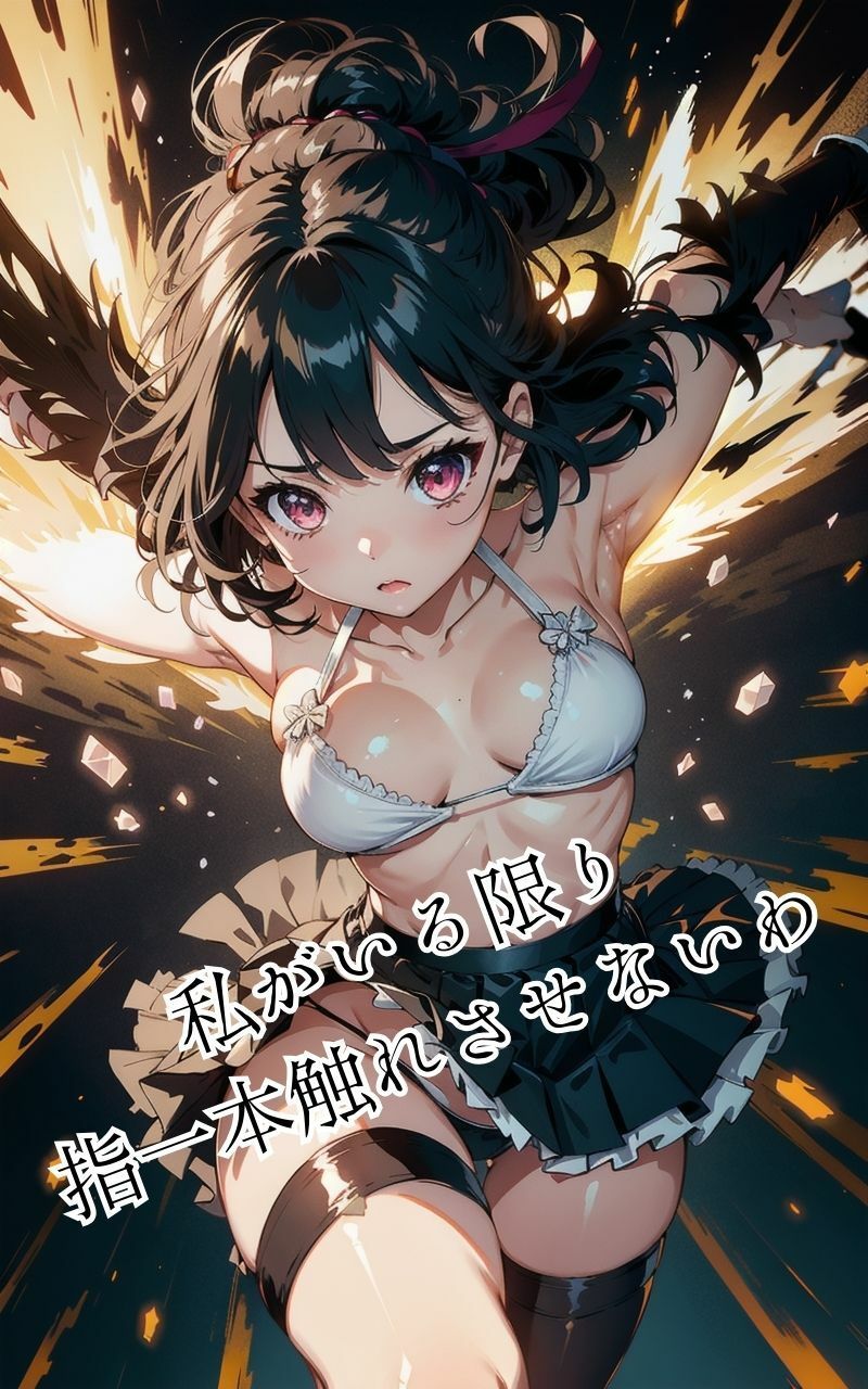 サンプル画像2:半裸で戦う魔法少女の彼女、守られる僕。(ピクセルリアルラボ) [d_315891]