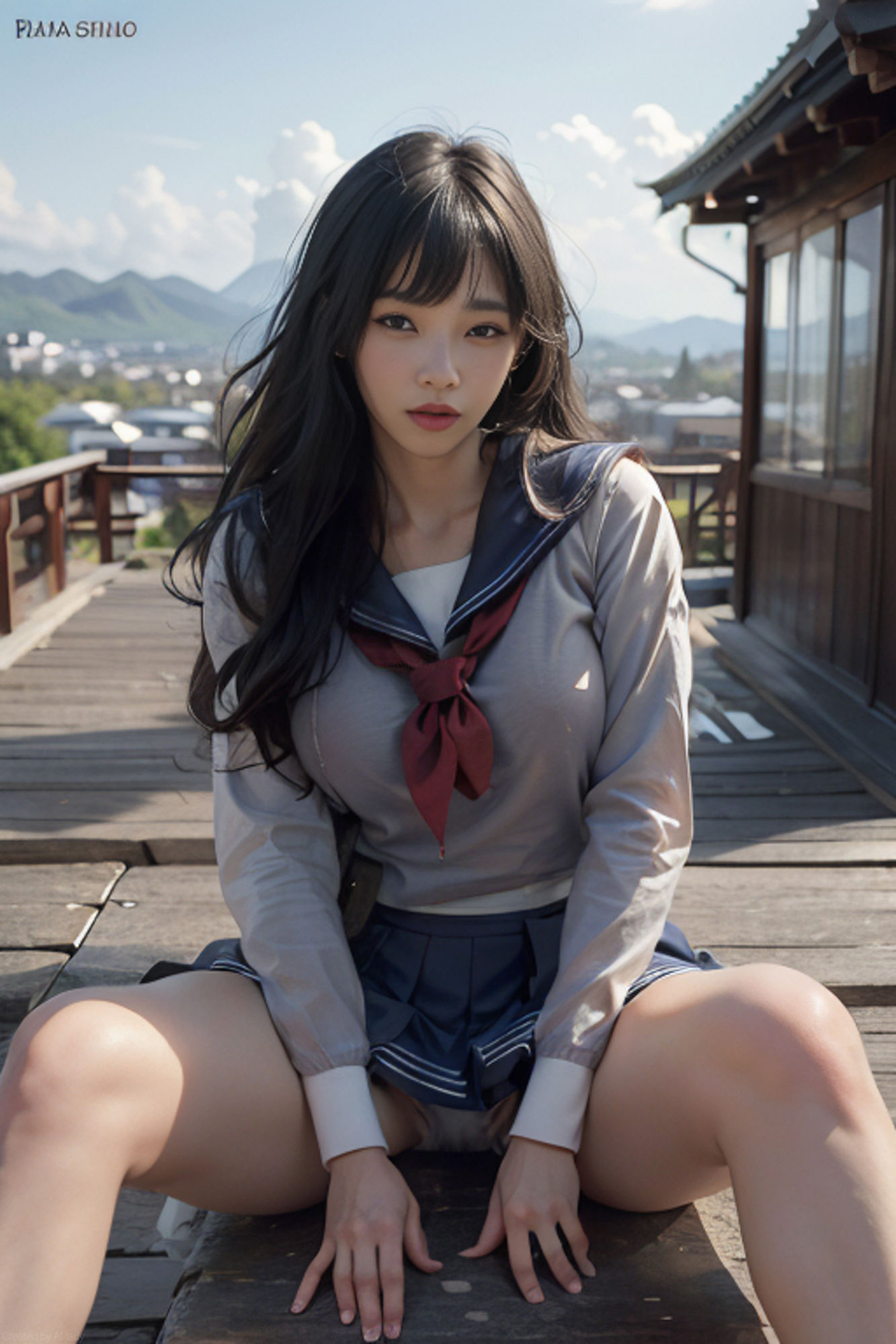 サンプル画像1:AIヌード写真館 024「セーラー」(AI-lady) [d_315937]