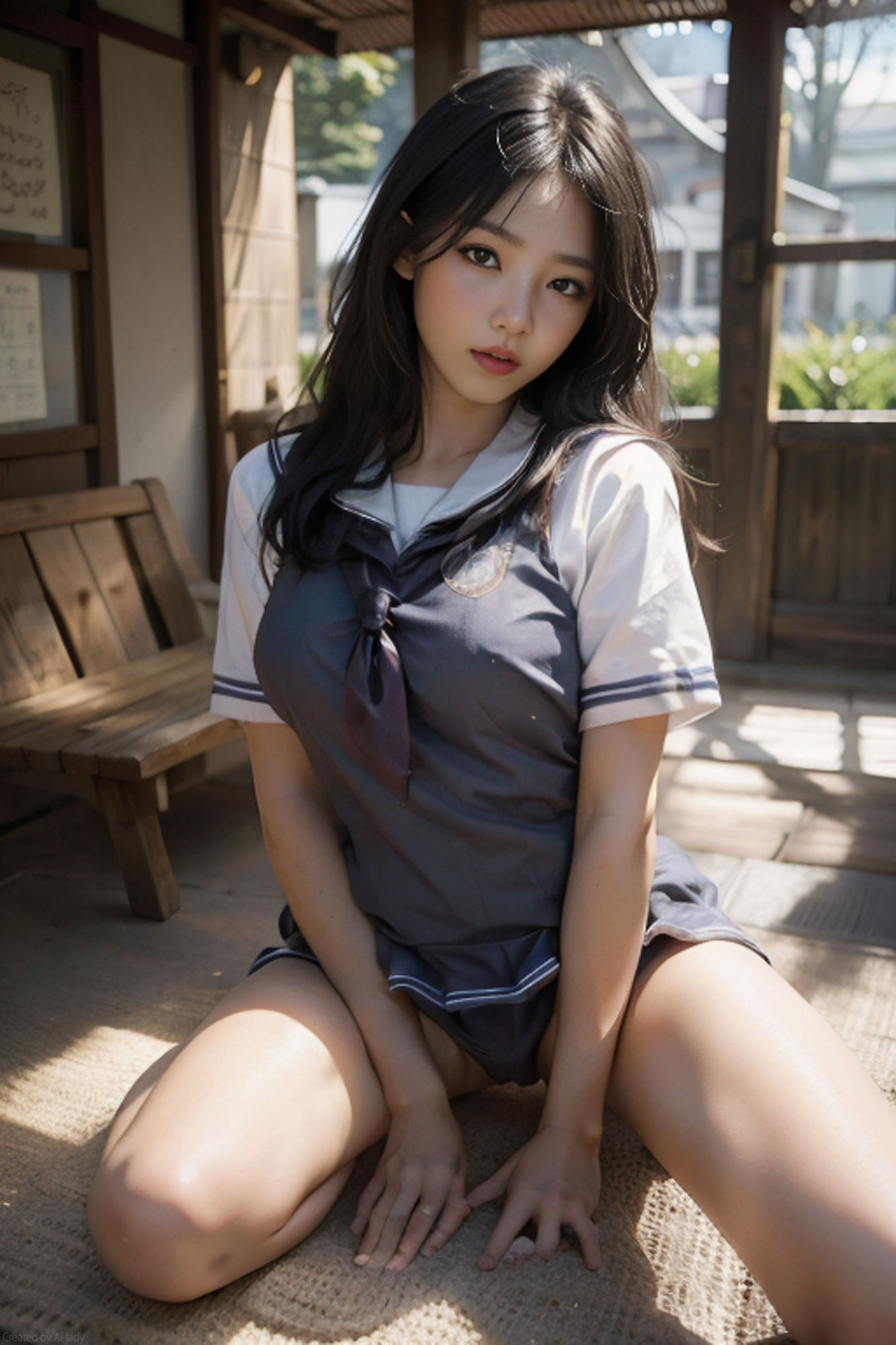 サンプル画像3:AIヌード写真館 024「セーラー」(AI-lady) [d_315937]