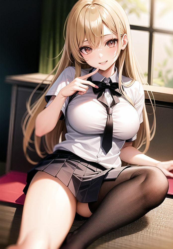 サンプル画像2:ビッチなJKに精子を搾り取られる僕(二次元の華道) [d_315981]