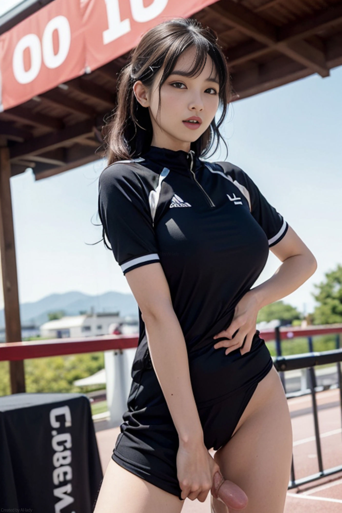 サンプル画像1:AIヌード写真館 026「ランニングウェア」(AI-lady) [d_315984]