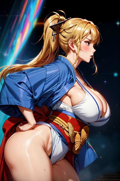 サンプル画像3:爆乳AI脱ぎかけ着物1(AI出版) [d_316003]