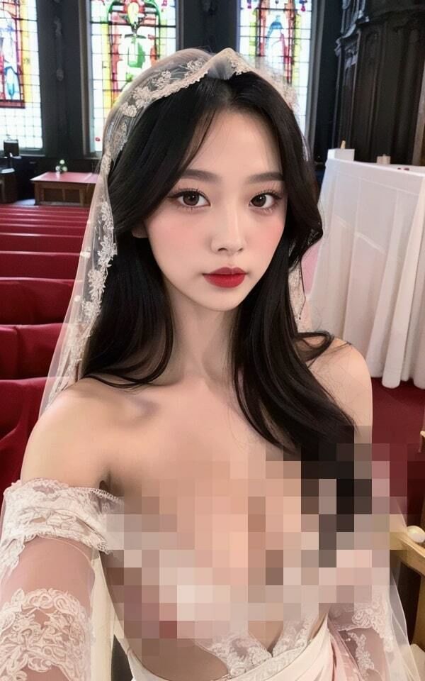 サンプル画像4:【黒髪貧乳】卑猥な花嫁(夜行三輪車) [d_316036]