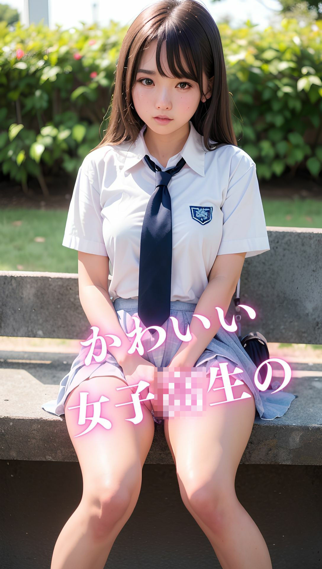 サンプル画像1:女子校生のスカートの下は汚パンツ！？ノーパン！？(AIbijyo) [d_316153]