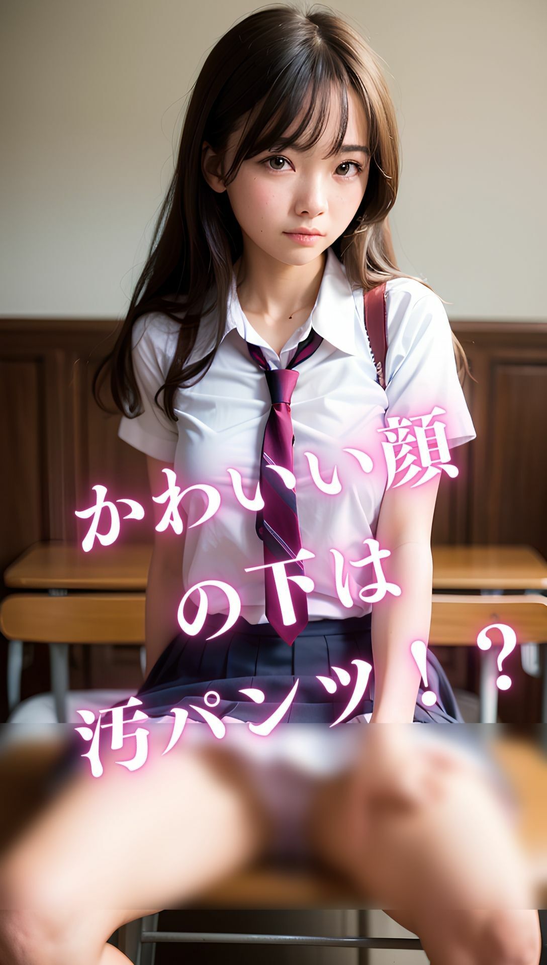 サンプル画像4:女子校生のスカートの下は汚パンツ！？ノーパン！？(AIbijyo) [d_316153]