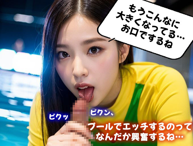 サンプル画像4:「もう、我慢きなくなっちゃった」〜誰もいないプールサイドで水着えっち〜（全279ページ）【高画質モデル】(AIPhoto出版) [d_316196]