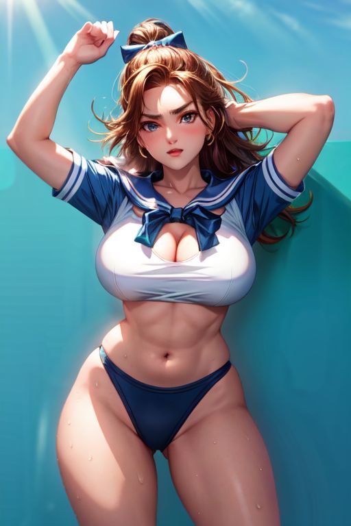 サンプル画像4:爆乳AIセーラーハイレグビキニ1(AI出版) [d_316236]