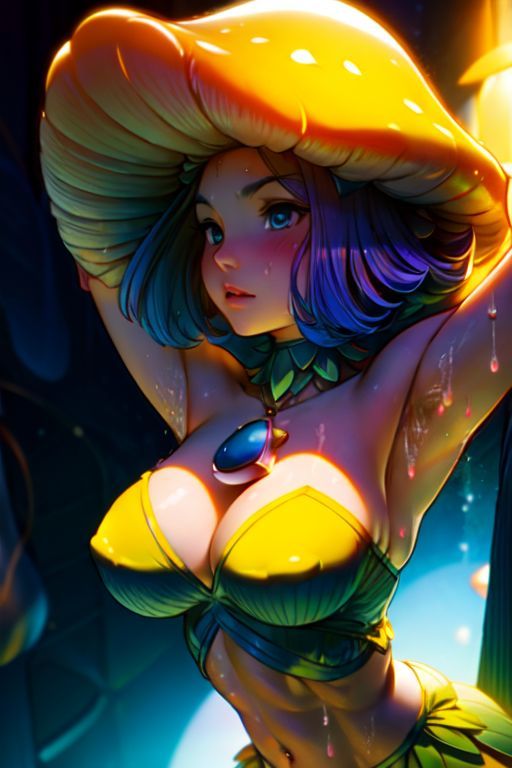 サンプル画像1:爆乳AIキノコ娘1(AI出版) [d_316243]