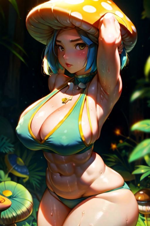 サンプル画像4:爆乳AIキノコ娘1(AI出版) [d_316243]