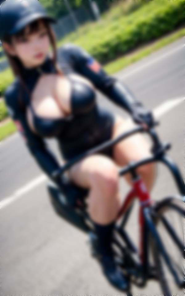 サンプル画像4:街中を走るボンテージ配達員(高画質グラビア写真集) [d_316286]