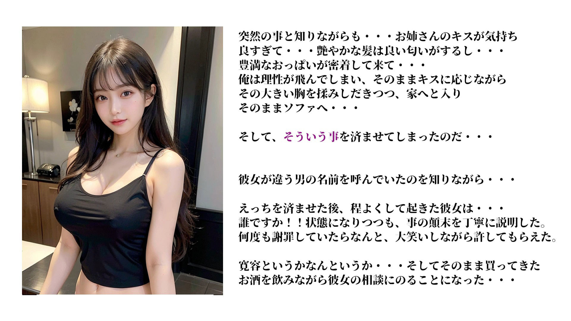 サンプル画像3:【AI×3D新時代アニメ】酔ったOLを拾ったら！？(Sakaki IndustryAI) [d_316299]