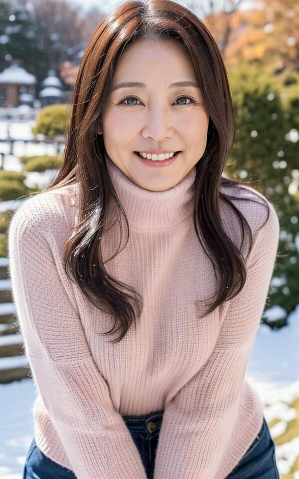 サンプル画像1:【野外露出】ニットおばさん乳首ビンビン(夜行三輪車) [d_316404]