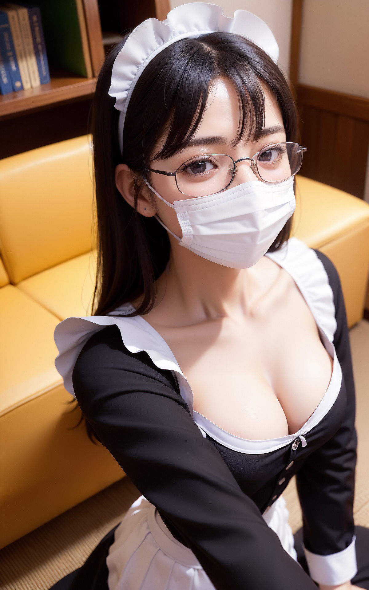 サンプル画像3:裏垢自撮り大公開！清楚系巨乳メガネちゃんの黒歴史発見！？ AI生成ヌードグラビアCG集(6TRAINER) [d_316705]