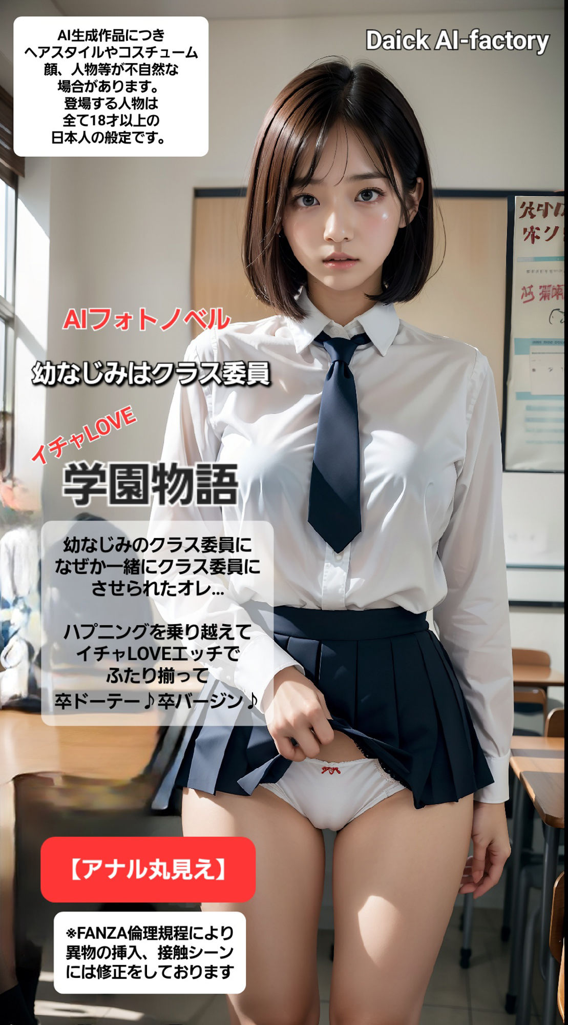 サンプル画像1:幼なじみはクラス委員 イチャLOVE学園物語(Daick AI-factory) [d_316755]