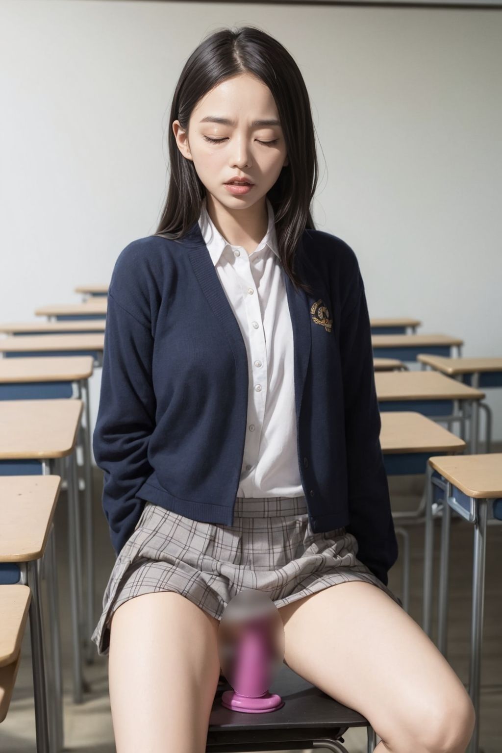 サンプル画像4:オナニー女子校生！放課後の教室で一人エッチ。極太ディルドでイクっ！(ぺこぽこ企画) [d_317043]