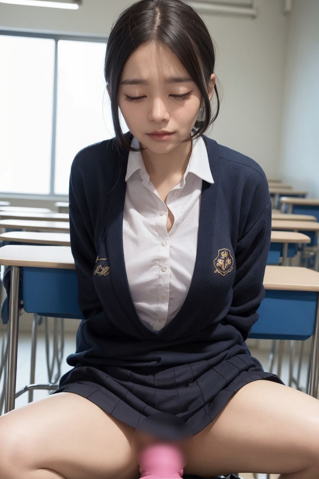 サンプル画像6:オナニー女子校生！放課後の教室で一人エッチ。極太ディルドでイクっ！(ぺこぽこ企画) [d_317043]