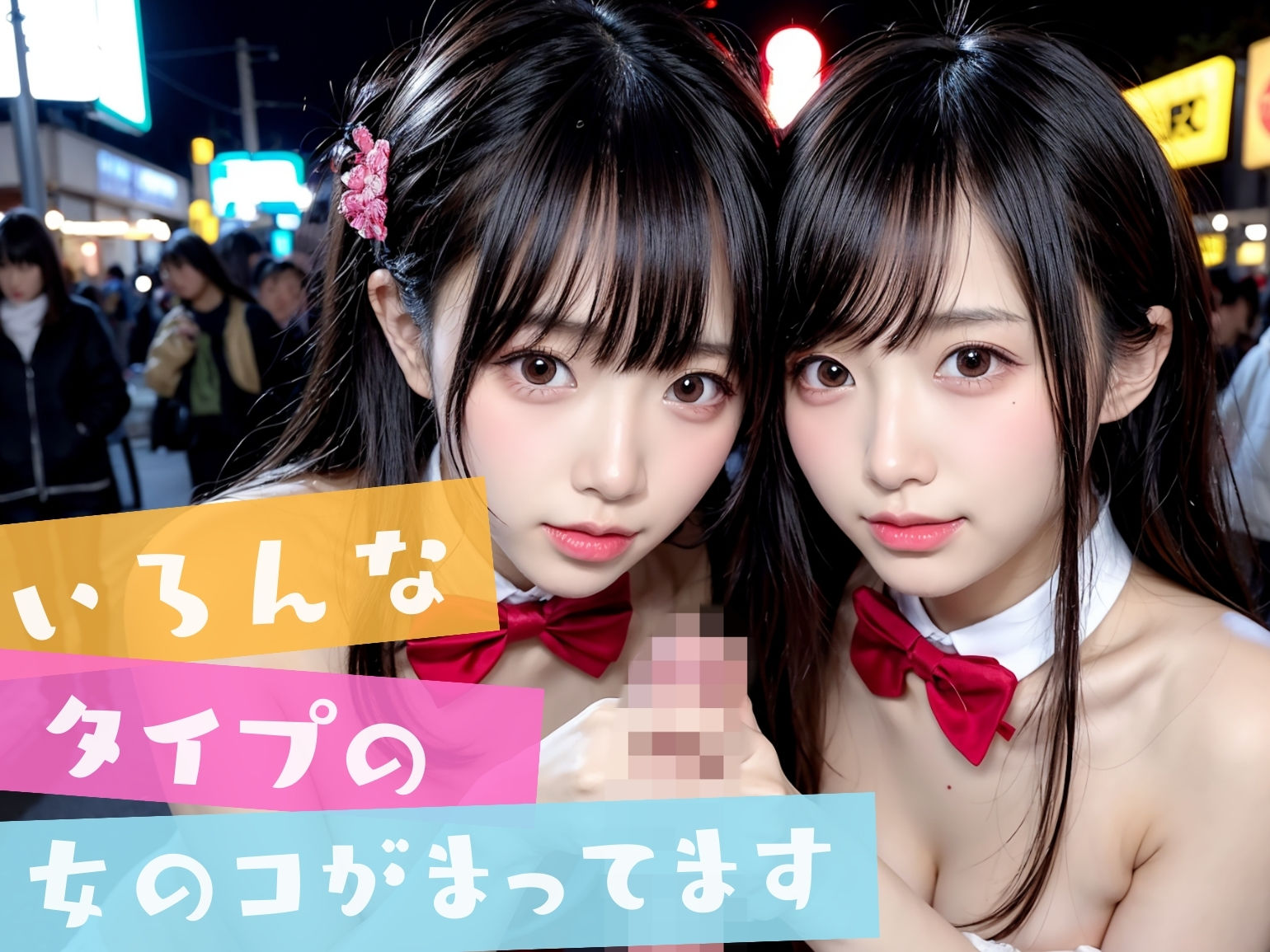 サンプル画像4:えちえちJKフェラチオ祭 – おちんちん大好きJKの痴態(AI美女はセカイを◯◯◯？) [d_317286]