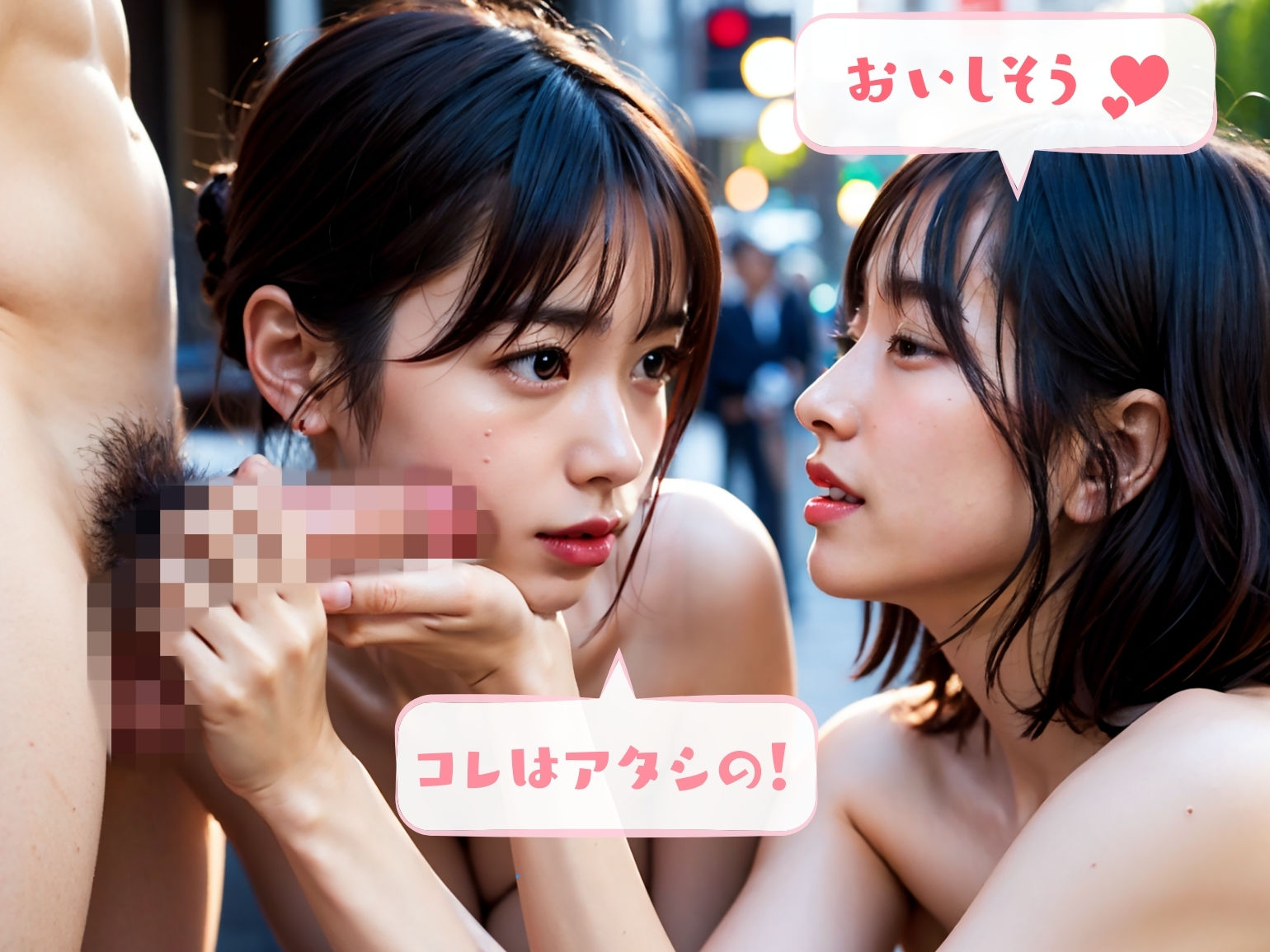 サンプル画像5:えちえちJKフェラチオ祭 – おちんちん大好きJKの痴態(AI美女はセカイを◯◯◯？) [d_317286]