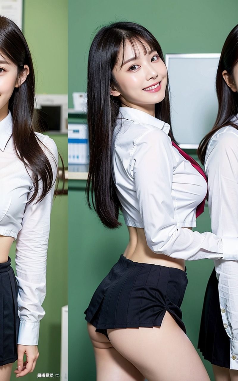 サンプル画像4:AI美女JK風グラビア女尻桃尻写真集 2巻 JKお尻100％ 揺れる丸いお尻 たなびくミニスカート 白いパンティ(AIJK女学園) [d_317327]