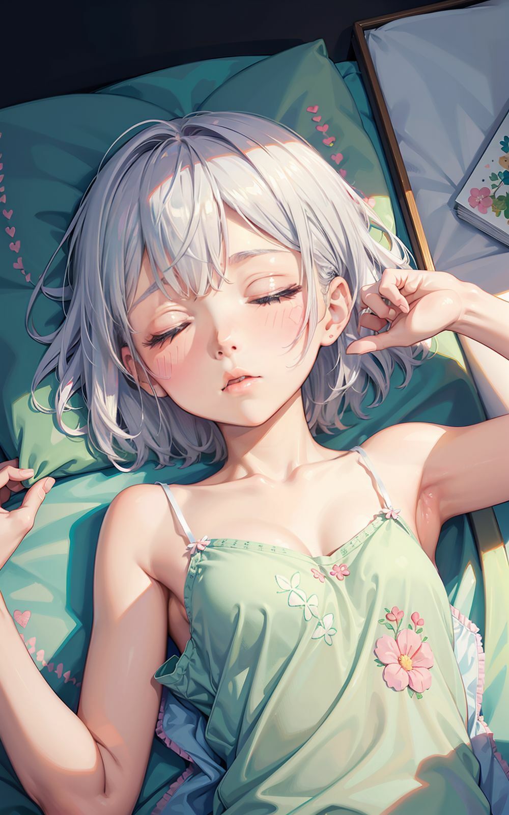 サンプル画像4:AIイラスト集 少女の寝顔(AI ヤン) [d_317493]