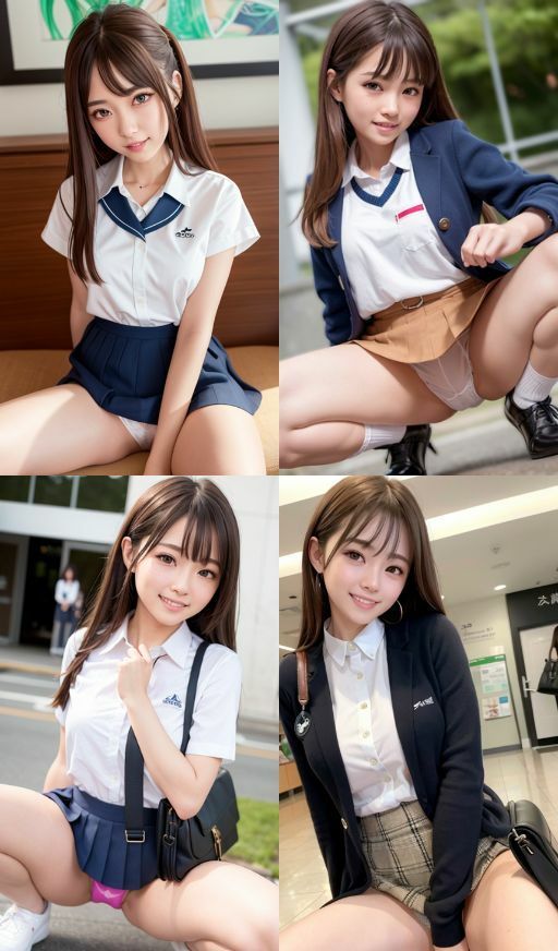 サンプル画像2:AI美女おぱんつJK〜おぱんつJKこすちゅーむ〜 ぱんつ ぱんちら ぱんもろ パンティ M字開脚 日本人 美人 美少女 女子校生 女子校生 学校 学園 制服 生徒 教師 グラビア写真集 アイドル 可愛い 激カワ 巨乳 並乳 むちむち スポーツ コスプレ AI生成(AI美女wearing@BY PENCO) [d_317599]