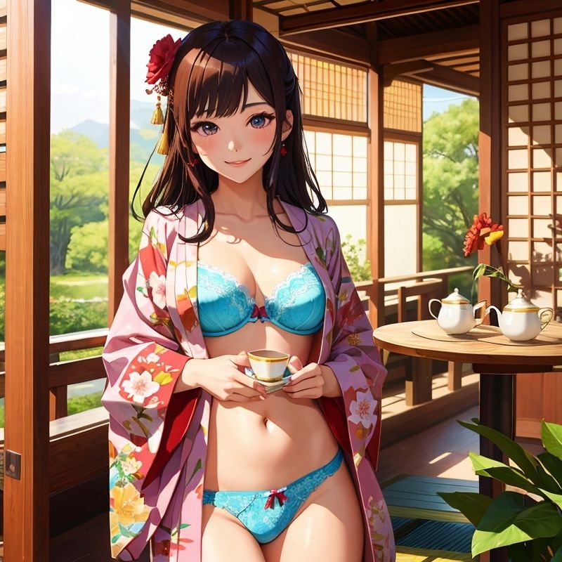 サンプル画像1:着物でHなお茶会(BMさん) [d_317609]