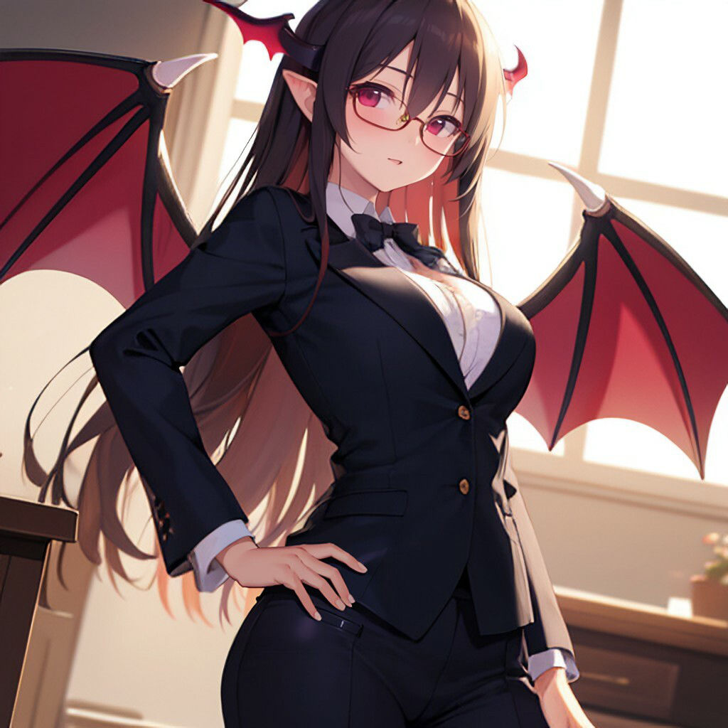 サンプル画像4:女教師風サキュバスさん(ほげふが) [d_317669]