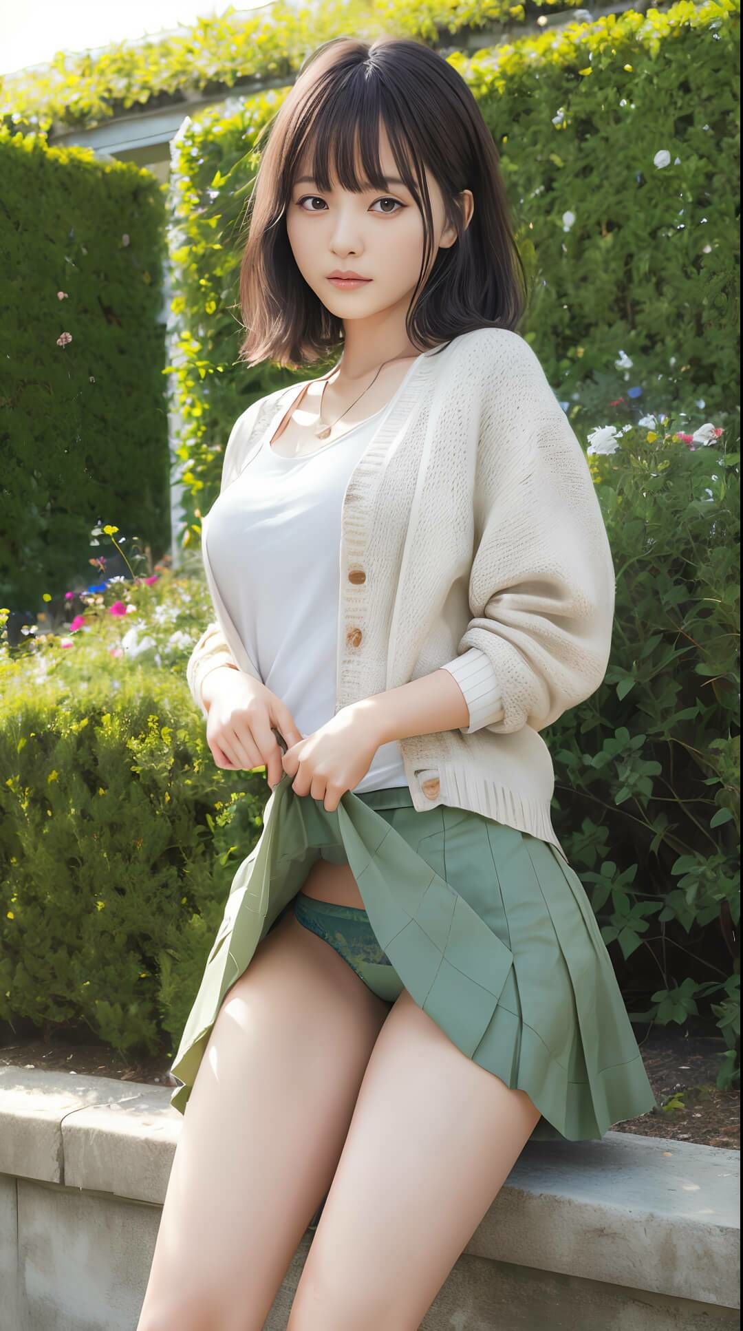 サンプル画像3:全力のパンチラ懇願 可愛いあの娘が自らスカートをたくし上げてパンティーを見せてくれた件 1(AI彼女) [d_317674]