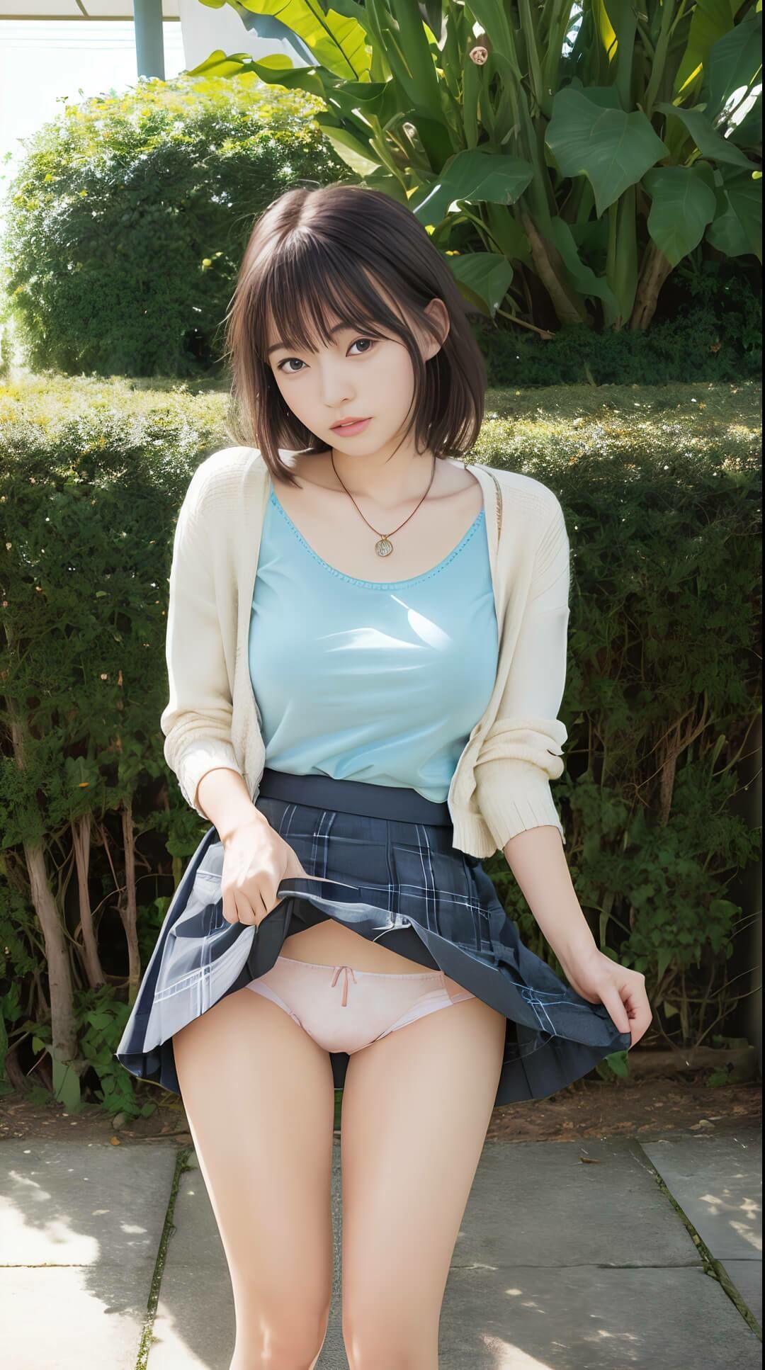 サンプル画像6:全力のパンチラ懇願 可愛いあの娘が自らスカートをたくし上げてパンティーを見せてくれた件 1(AI彼女) [d_317674]