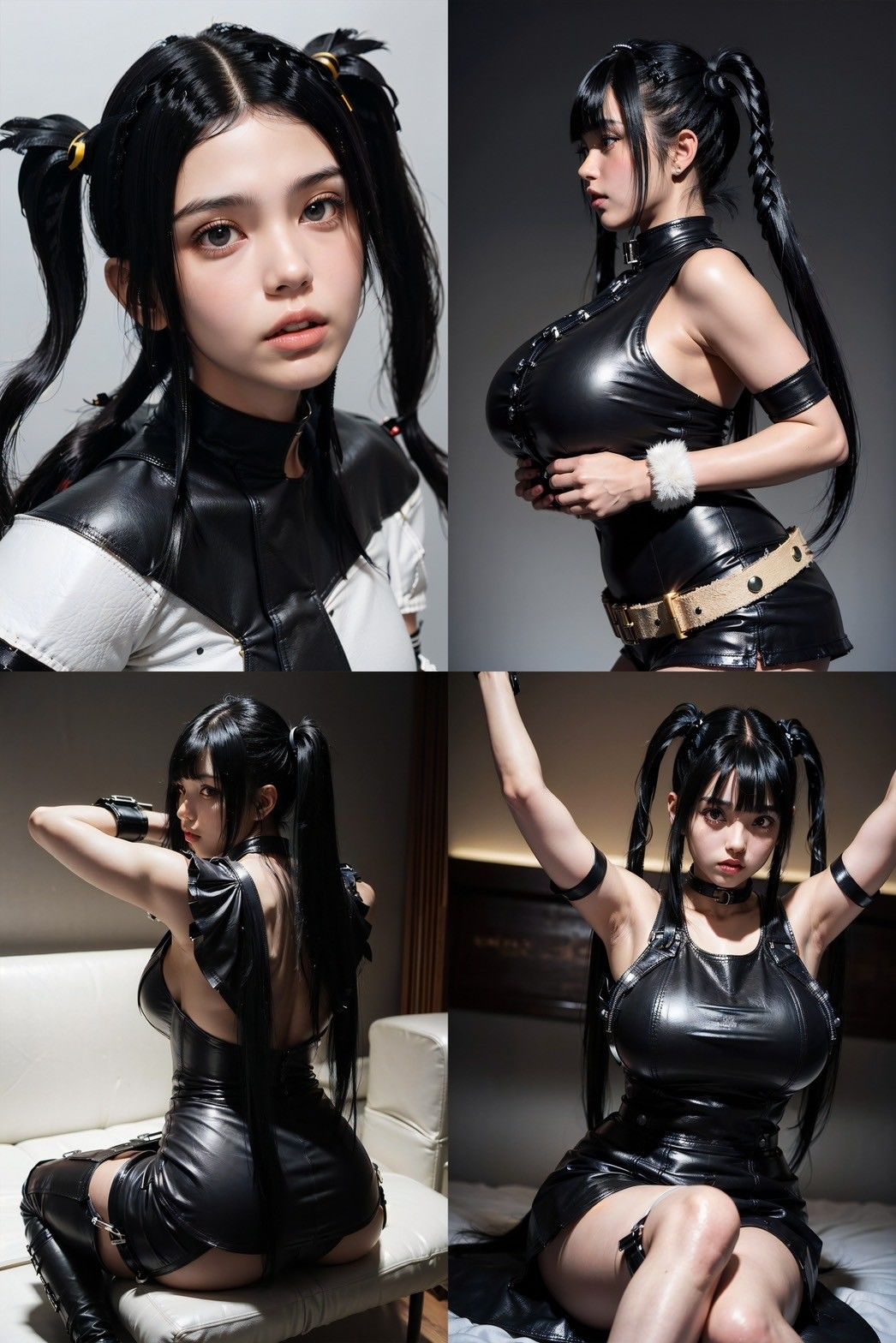 サンプル画像1:ボンデージ写真館 黒髪ツインテ編(AIグラビア出版「AI DOOLs」) [d_317687]