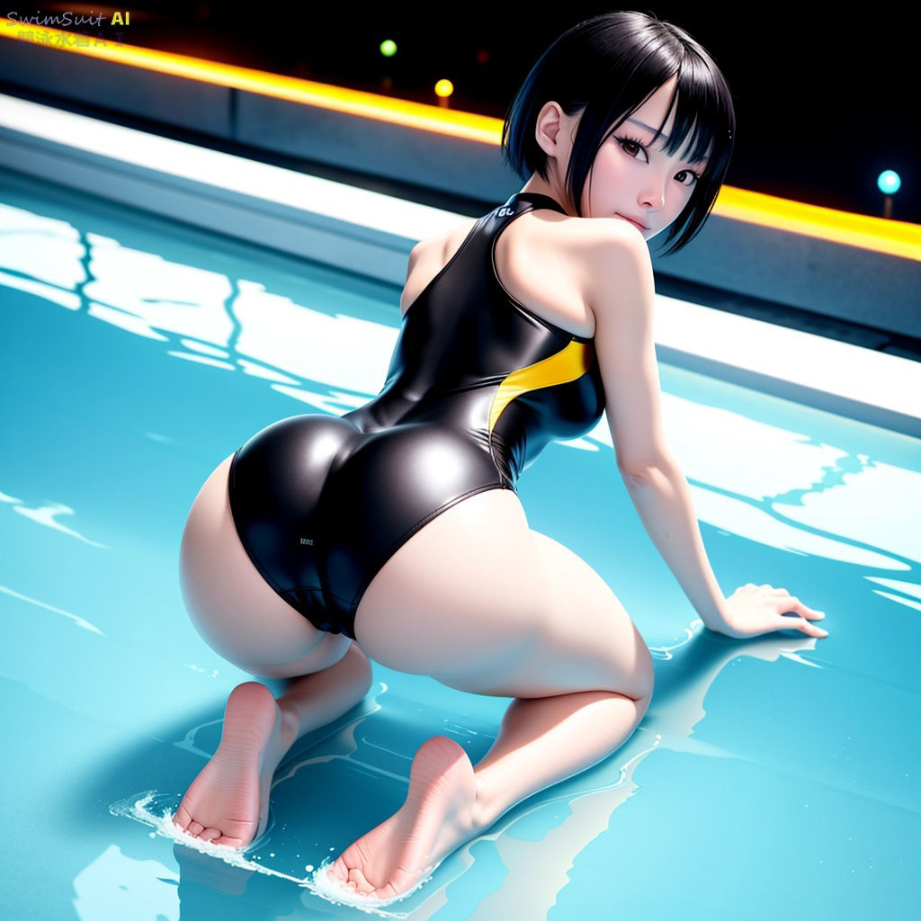 サンプル画像4:ケツは全てを解ケツする！【競泳水着AI】(バスターデュエル) [d_317936]