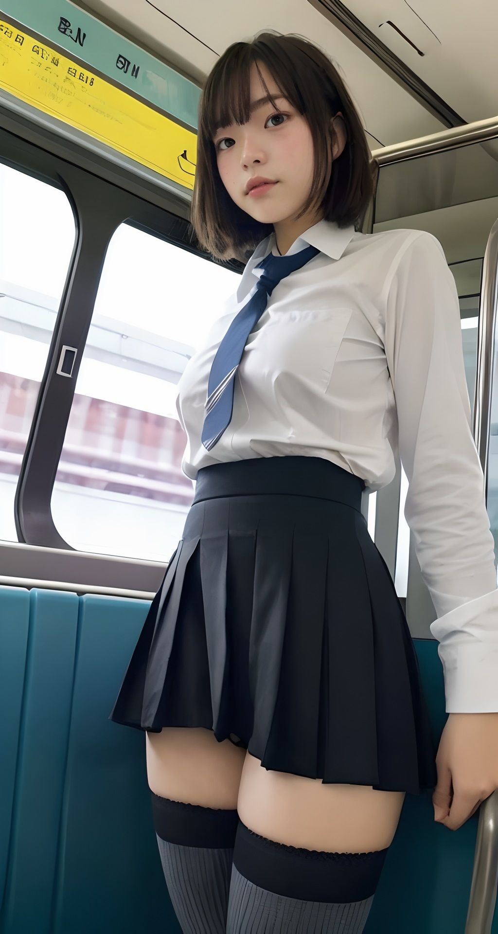 サンプル画像1:絶対領域！！パンツを見せてくるニーハイ女子校生たち AIグラビア写真集(BANANAクラッシュウォリアーズ) [d_317940]