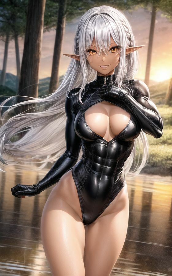 サンプル画像4:ダークエルフの日常 252枚(AIイラストラボ) [d_318607]