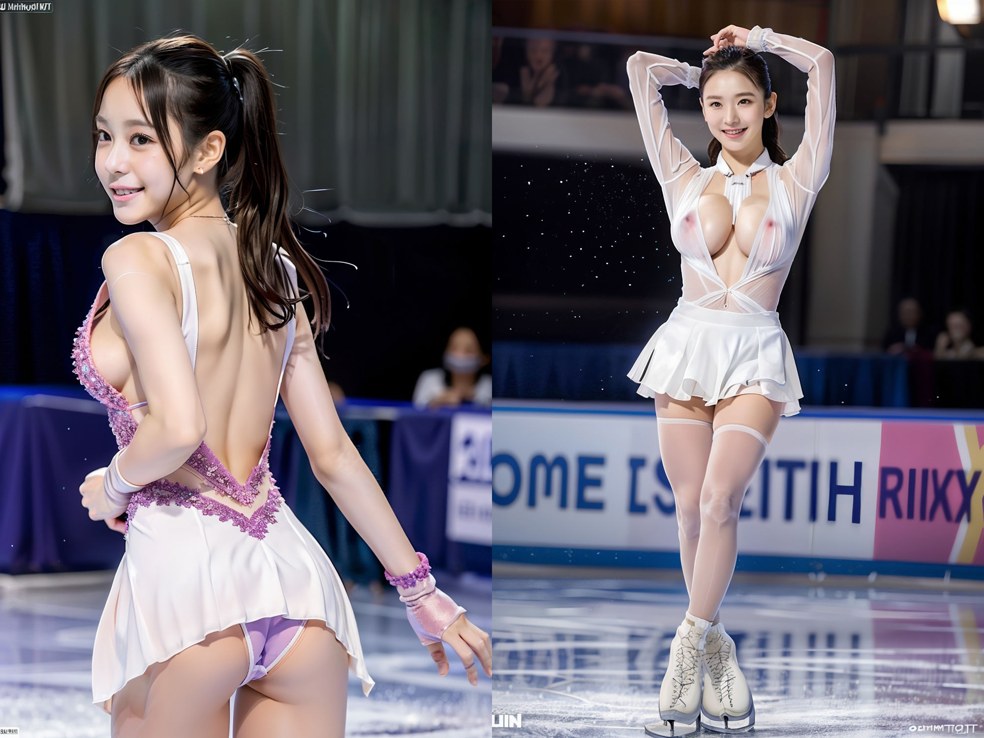 サンプル画像6:女子フィギュア Kiss＆Cry； 競技のあとはエキシビション乱〇！S〇X！マッチ！(SakuraBooks) [d_318668]