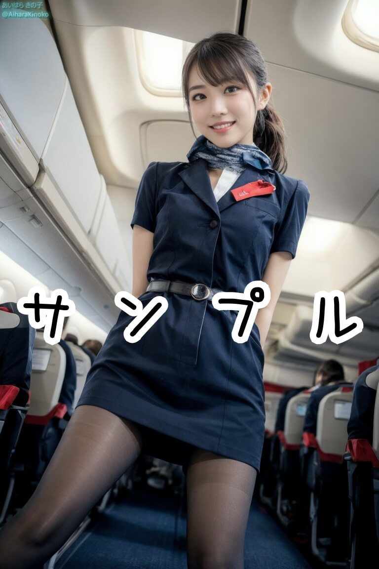 サンプル画像3:【盗撮風】美人CAさん達の黒スト美脚集（たまにパンチラ？）(AiharaKinoko フェチAI愛) [d_318734]