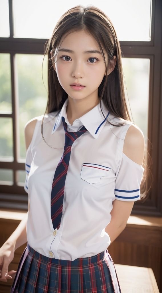 サンプル画像2:異世界の女子校生たちの制服写真集(あい@AI美女倶楽部) [d_318949]