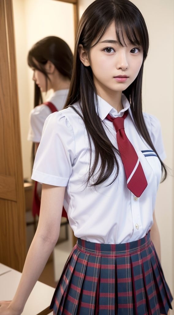 サンプル画像4:異世界の女子校生たちの制服写真集(あい@AI美女倶楽部) [d_318949]