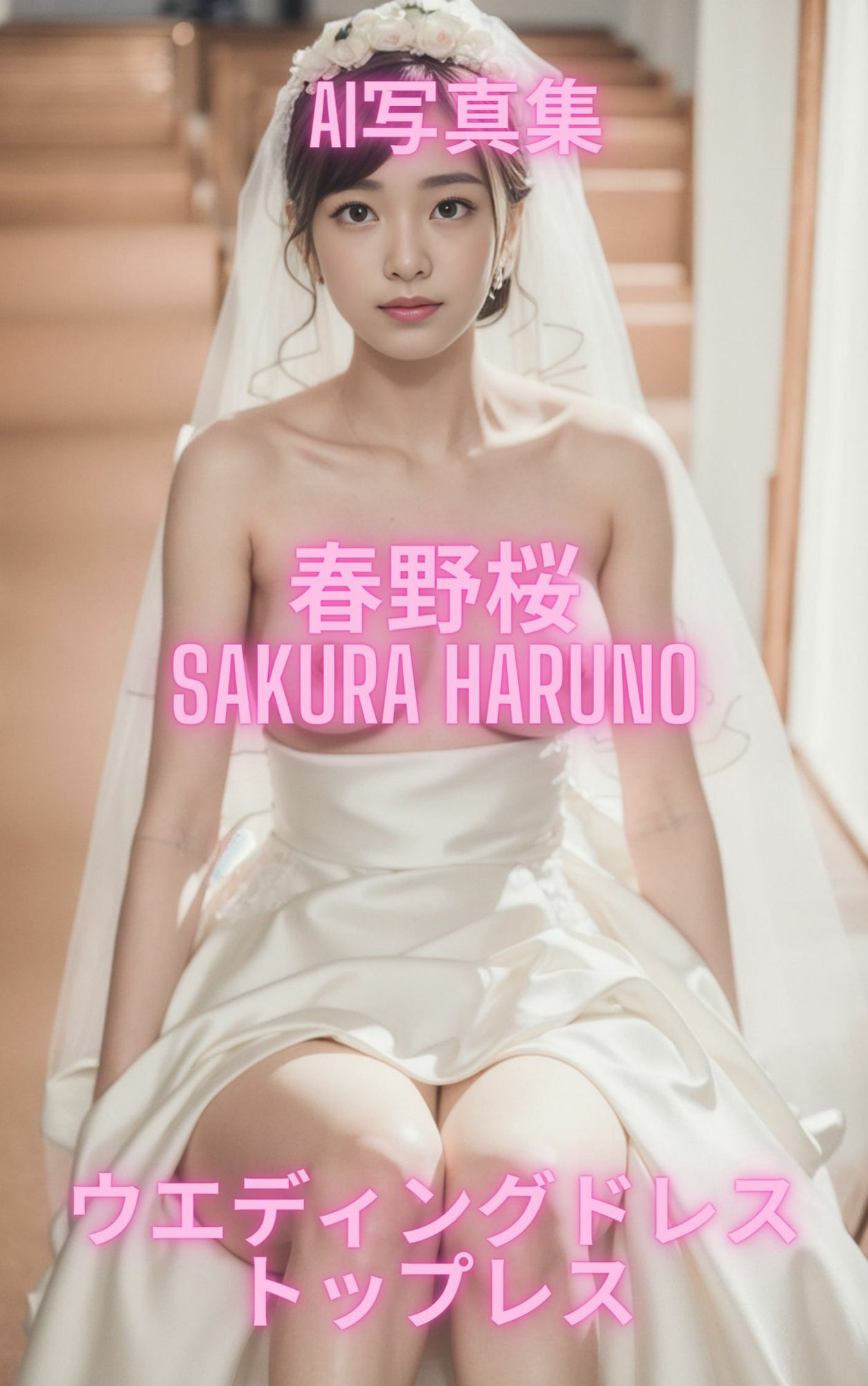 サンプル画像3:AI写真集 春野桜 Sakura Haruno ウエディングドレストップレス(Premium Girls) [d_319017]