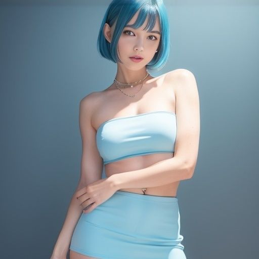 サンプル画像1:スカイブルーなミニスカ美女のおっぱい（セリフなし AI画像集）(アフェアーアモーレ) [d_319166]