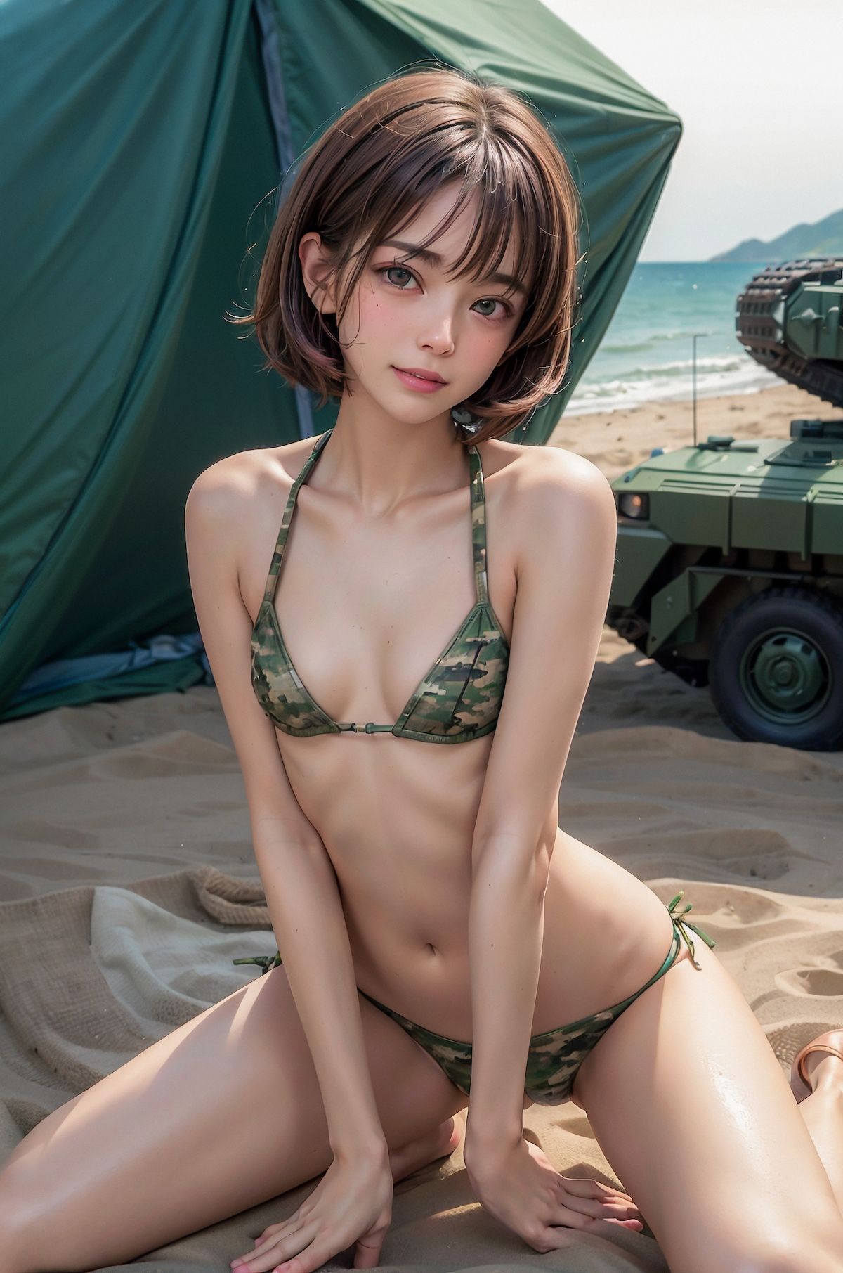 サンプル画像4:新米激カワ兵士20才★スレンダー美乳(Hallelujah☆AI) [d_319231]