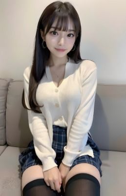 サンプル画像2:清楚系ギャル彼女と初お家デート(AIコスプレ美女) [d_319280]