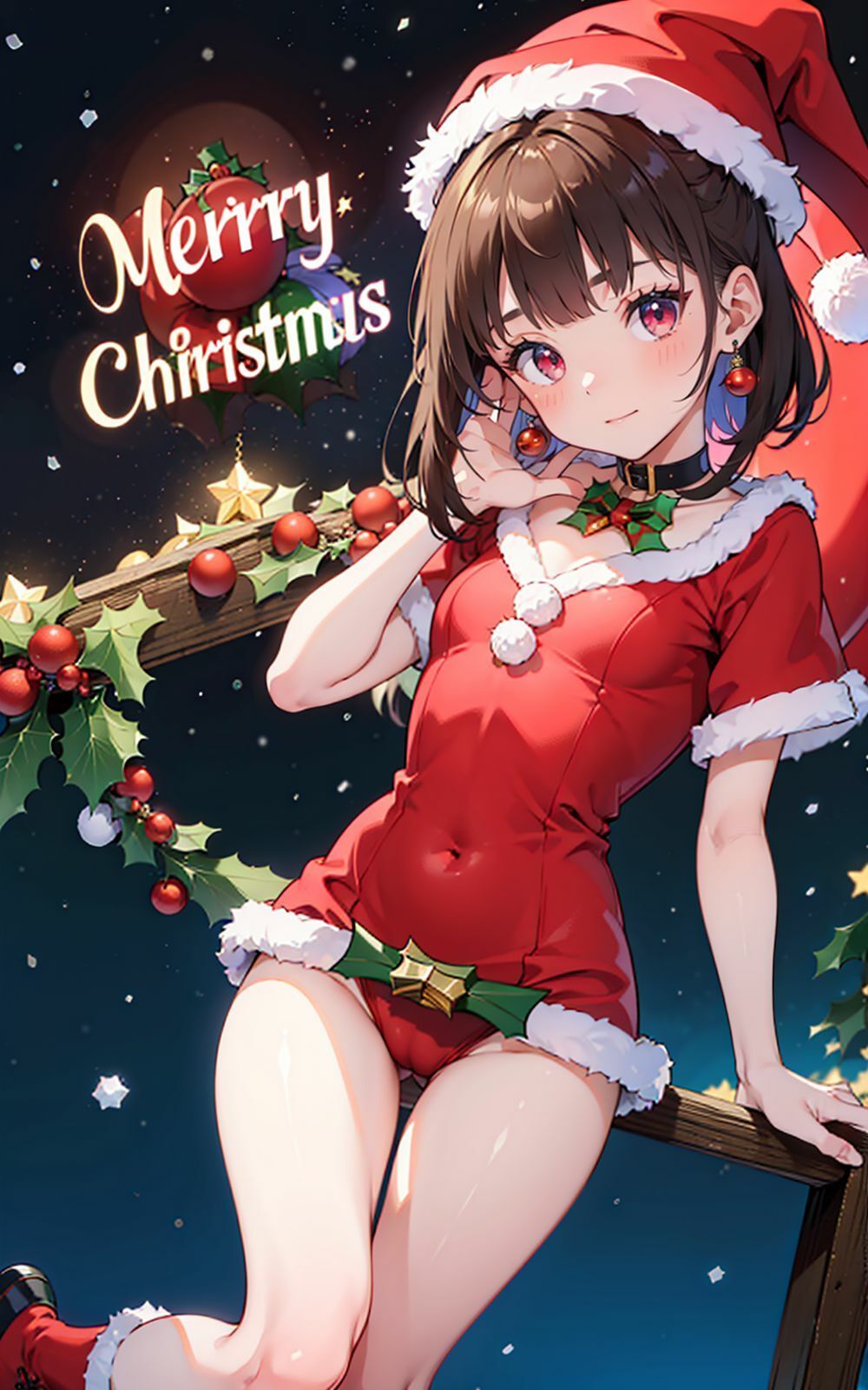 サンプル画像1:サンタコスプレ イラスト(AI ヤン) [d_319351]