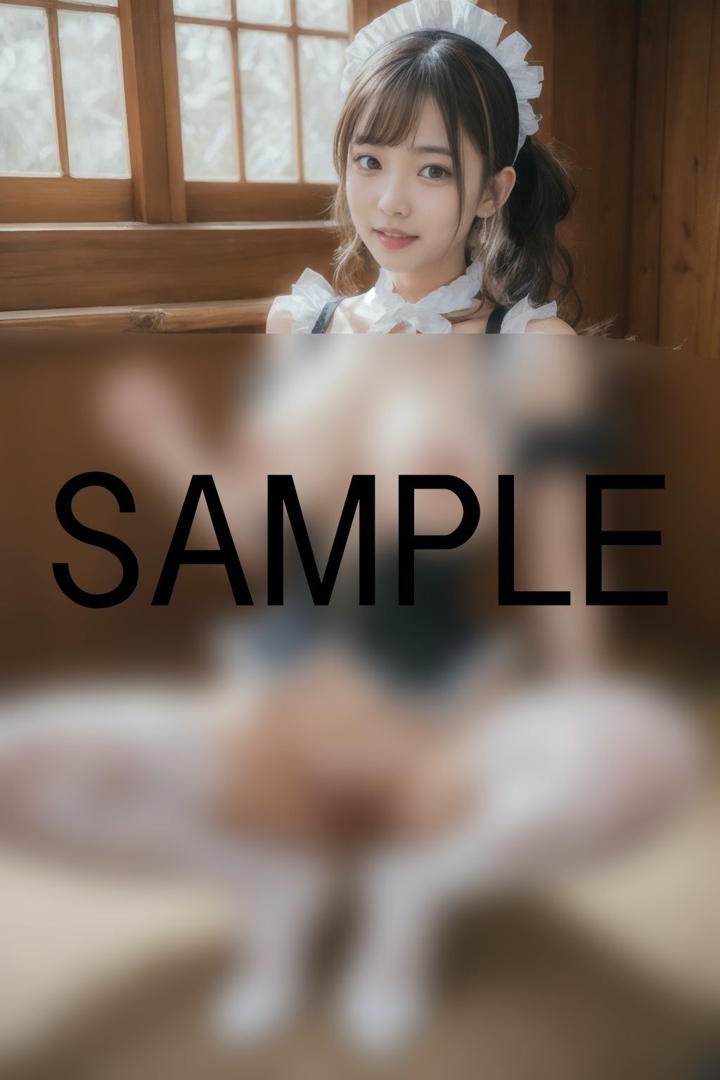 サンプル画像5:美少女メイドのおまんこ見せつけ(性nt AI.com) [d_319555]