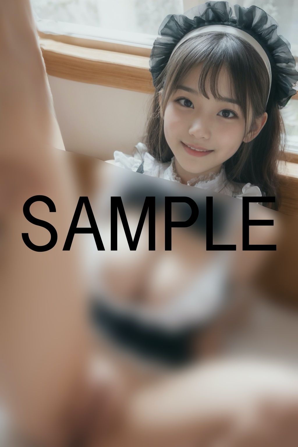 サンプル画像6:美少女メイドのおまんこ見せつけ(性nt AI.com) [d_319555]