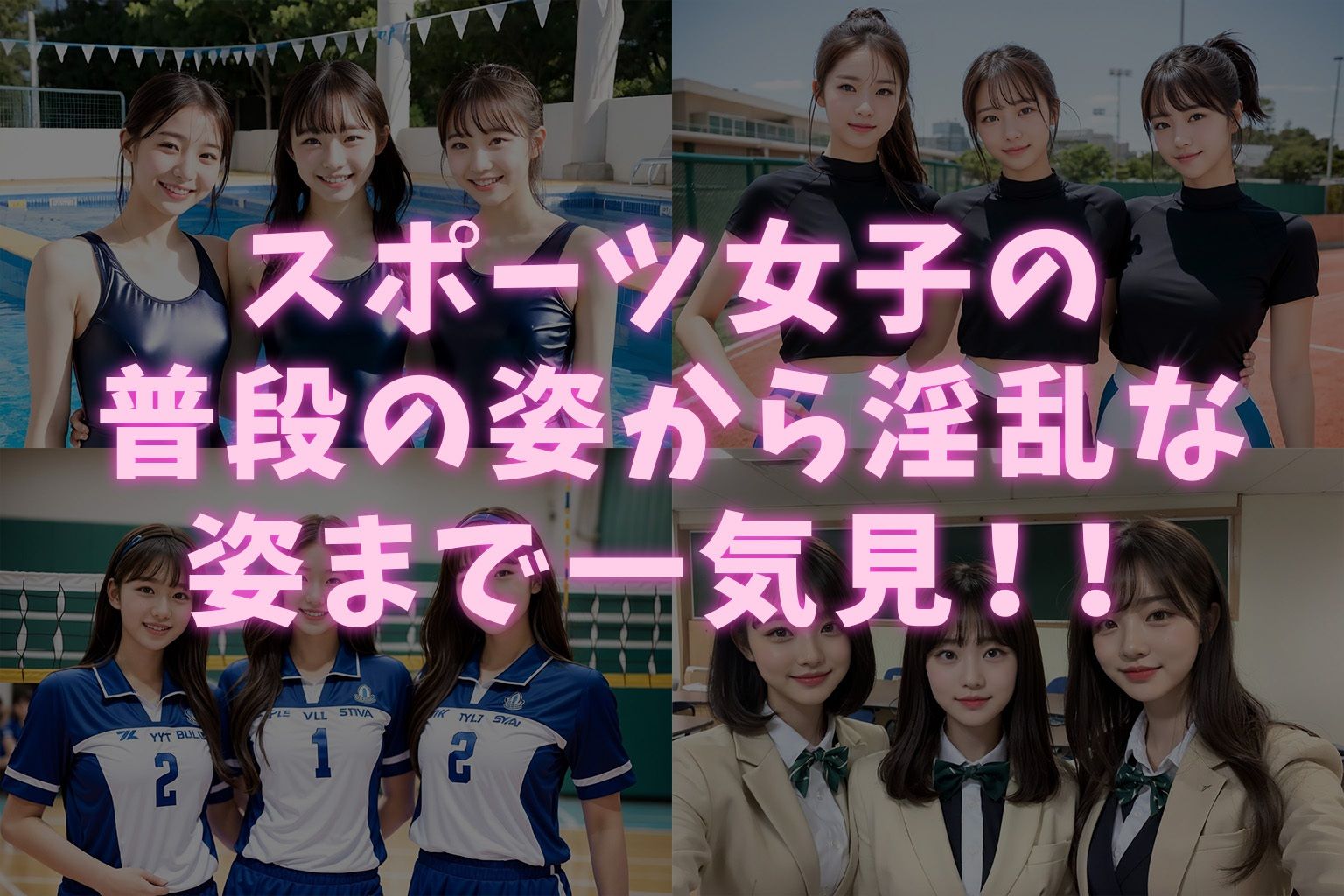 サンプル画像1:セクハラコーチがスポーツ女子のカラダを生ハメ激ピストレーニング！(AI風俗) [d_319598]